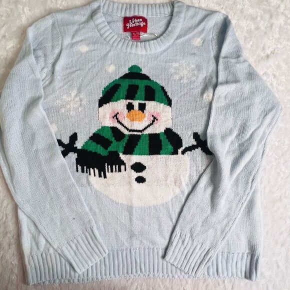 Urban Heritage Womens Light Blue Snowman Crew Neck Pullover Sweater Size XL - Picture 1 of 6